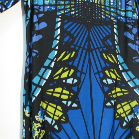 Ronni Nicole Dress Size 10 Gorgeous Midi Blue Black Sheath Fully Lined - Picture 4 of 6